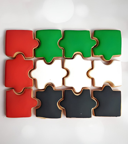 UAE Flag Puzzle Cookies