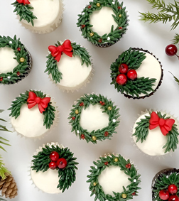 Christmas Wreath Cupcakes