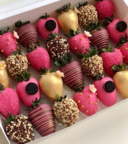 Luscious Pink Dipped Strawberries