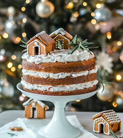 Gingerbread House Naked Cake