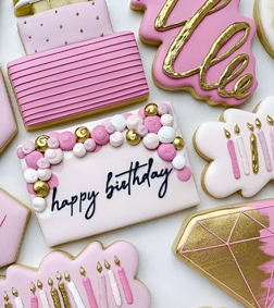Pink Glamour Birthday Cookies