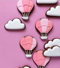 Pink Hot Air Balloon Cookies