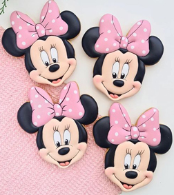 Pink Bow Minnie Mouse Cookies