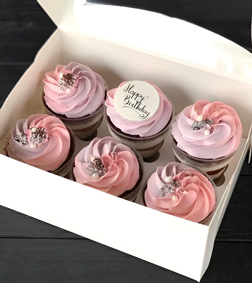 Pink Gorgeous Swirls Cupcakes