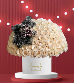 Winter Oasis Rose Hatbox