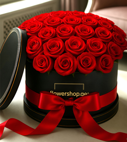 Eternal Flame Rose Hatbox