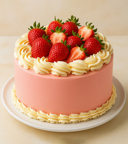 Pink Strawberry Cream Cake
