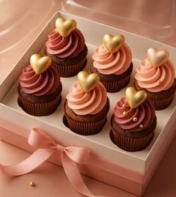 Sweet Gold Heart Cupcake