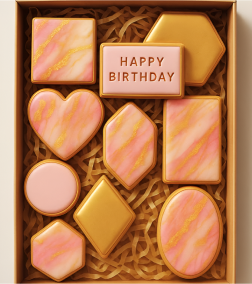 Marbled Elegance Pink Cookies