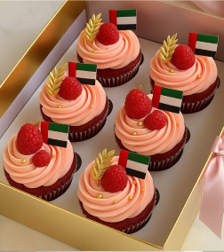 Raspberry Emirati Pride Cupcakes
