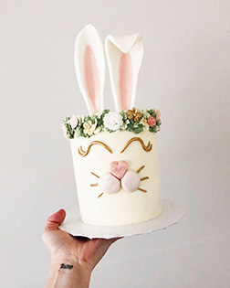 Crown of Flowers Bunny Cake