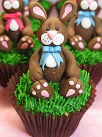 Suit Up Bunny Cupcakes.