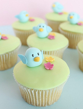 Blue Bird Easter Cupcakes