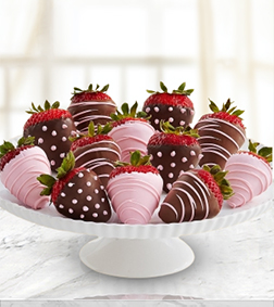 Tickled Pink - Dozen Dipped Strawberries, Chocolate Covered Strawberries
