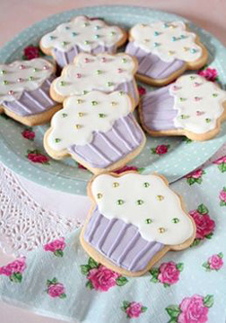 Purple Sparkle Cupcake Cookies