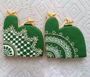 Intricate Green Ramadan Cookies