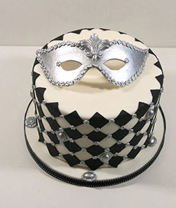 Silver Masquerade New Year Cake
