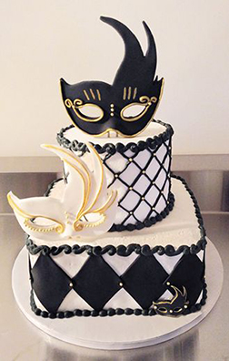 Two-of-a-Kind Masquerade Cake