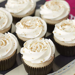 Gold Flakes New Year Cupcakes