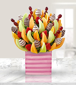 Blushing Pink Fruit Bouquet, Love and Romance