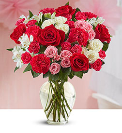 Blushing Romance Bouquet, Carnations