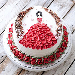 Red Rose Princess Cake