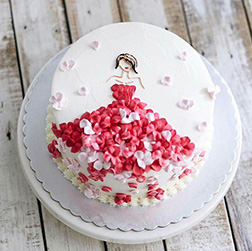 Red Petal Princess Cake