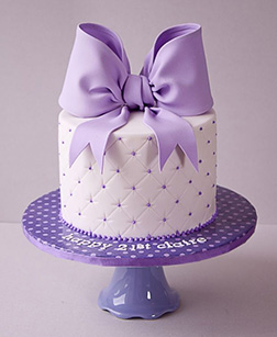 Lilac Quilted Bow Cake