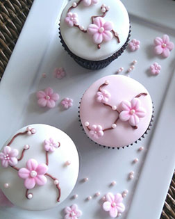 Cherry Blossom Cupcakes - One Dozen