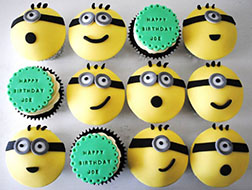 Amusing Minion Cupcakes -  One Dozen