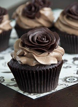 Dark Rose Dozen Cupcakes