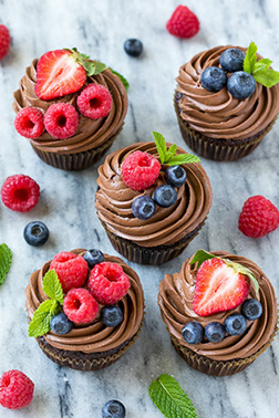 Mixed Berry Signature Chocolate Dozen Cupcakes