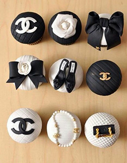 Monochrome Chanel Dozen Cupcakes