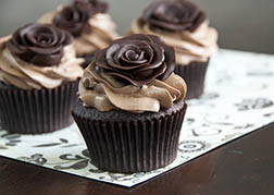 Black Rose Dozen Chocolate Cupcakes