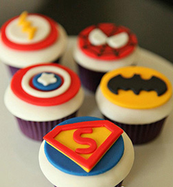 Superhero Badges Dozen Cupcakes