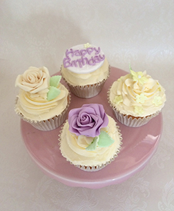 Plush Rose Dozen Cupcakes