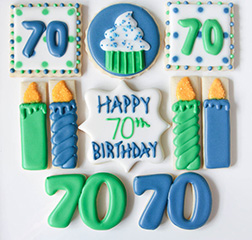 Blue & Green Birthday Cookies