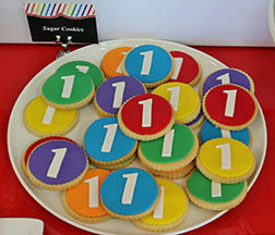 Multicolor Custom Number Cookies