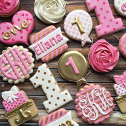 Pink Polka Birthday Cookies