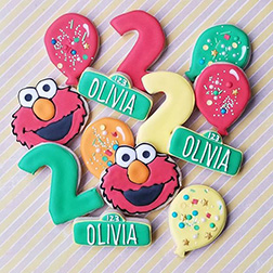 Happy Elmo Birthday Cookies