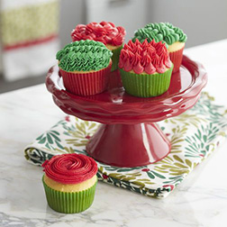 Holiday Colors Frosted Cupcakes