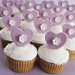 Purple Hearts Cupcakes