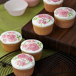 Painted Flowers Cupcakes