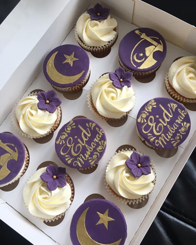 Royal Purple Eid Cupcakes