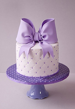 Lilac Quilted Bow Cake