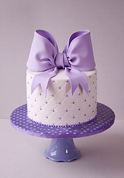 Lilac Quilted Bow Cake