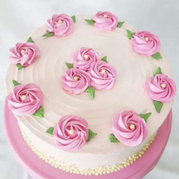 Pretty Pink Rose Cake