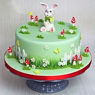 Spring Meadow Bunny Cake