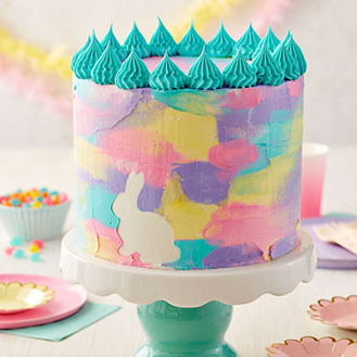 Watercolor Bunny Cake