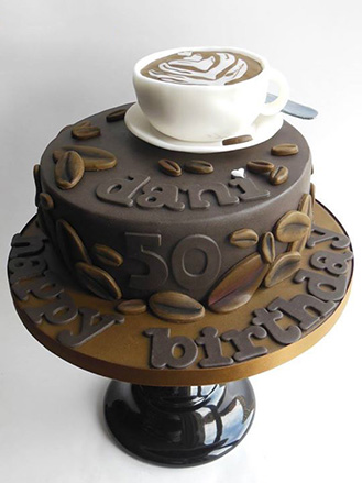 High-End Coffee Themed Cake